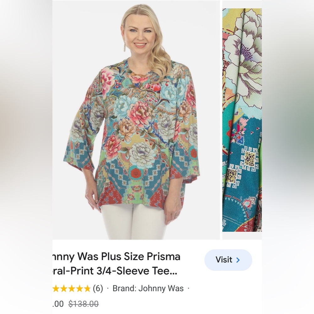 Johnny was plus size prisma top 1x